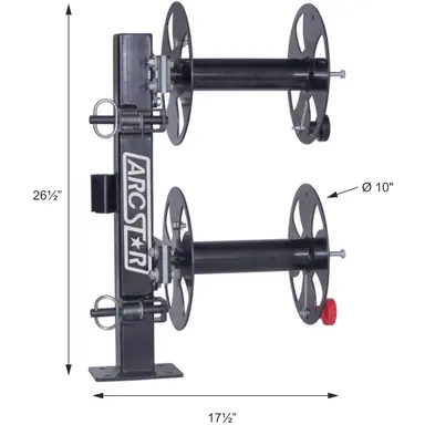 Welding Cable Reels Double 10" with Fixed Base, Arc Star Revolution - ASCRFBD10