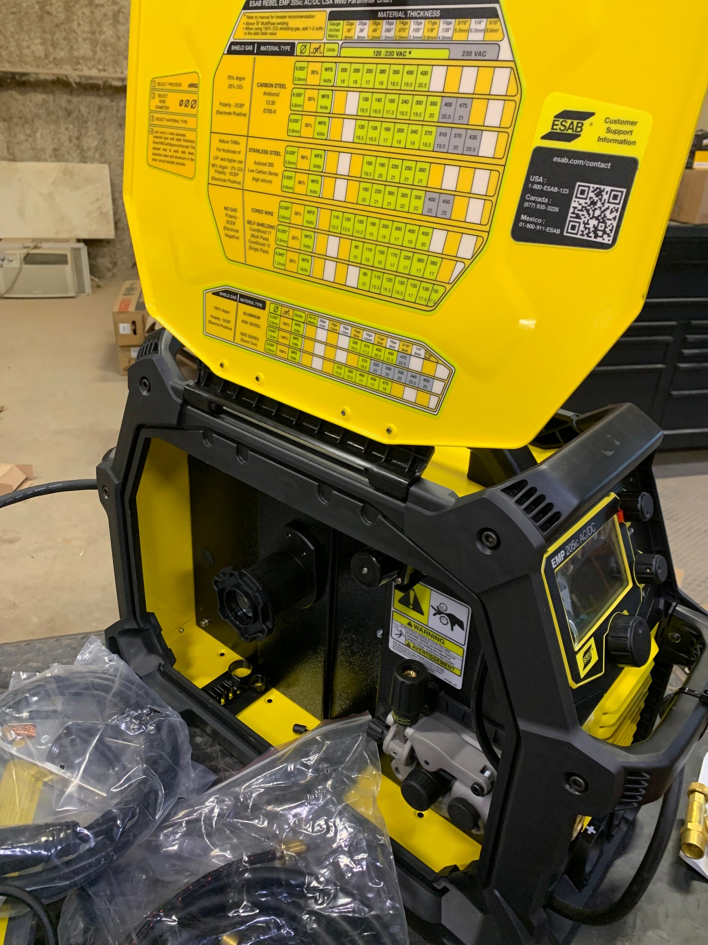 ESAB Rebel 205iC AC/DC Multiprocess Tig, Stick, & Mig Welder Package