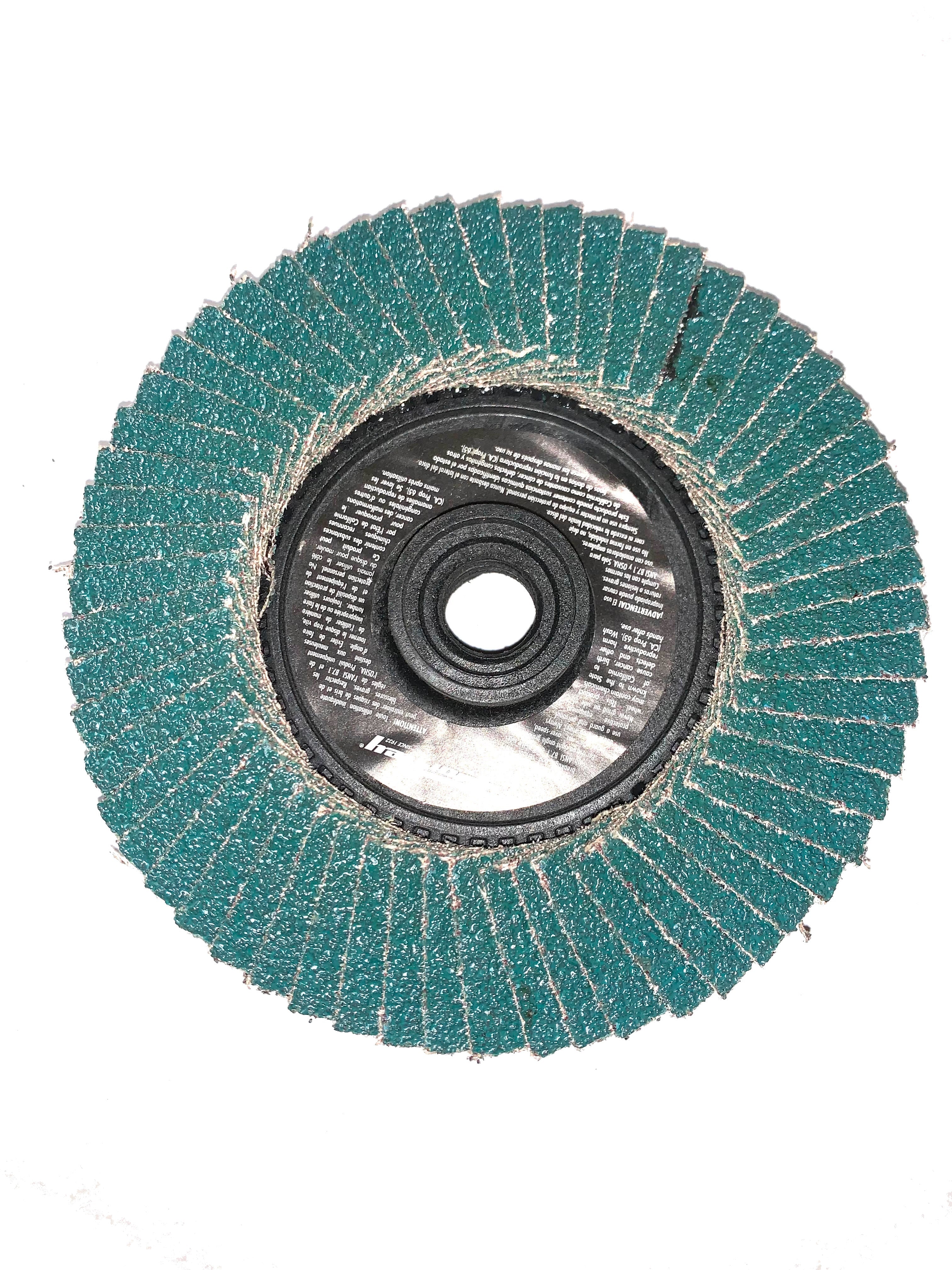 Forney 4-1/2 In. x 5/8 In.-11 Spin-On 60/120-Grit Type 29 Double-Sided  Angle Grinder Flap Disc