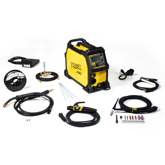 ESAB Rebel 205iC AC/DC Multiprocess Tig, Stick, & Mig Welder Package